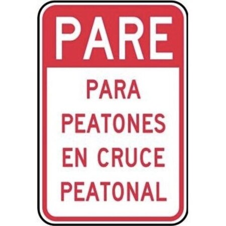 Accuform STOP SIGN  SPANISH 30 in x 30 in SHFRR031RA SHFRR031RA